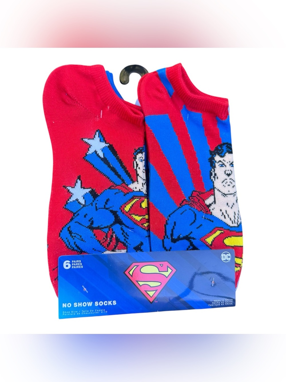 DC Comics Superman Women’s Superhero No Show Cartoon Fun 6 Pairs Socks NEW